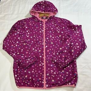 Lands' End Girls Waterproof Hooded Packable Rain Jacket XL